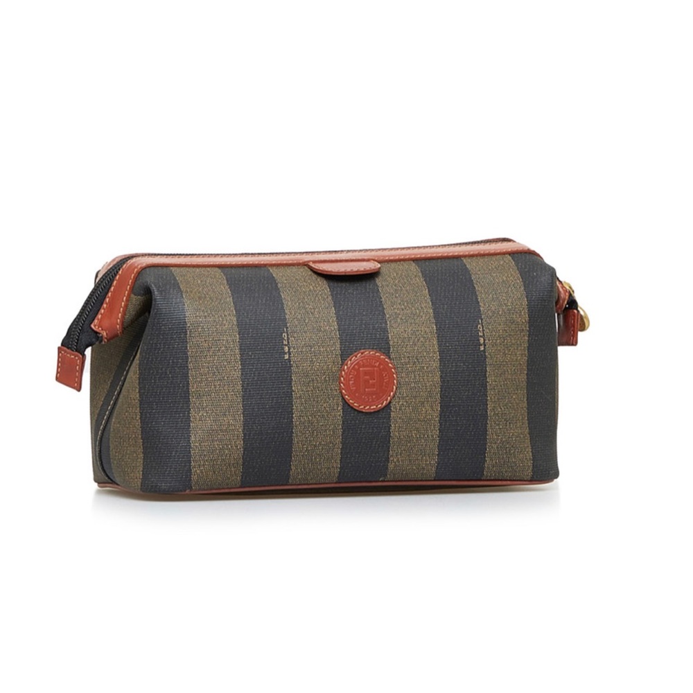 Vintage Fendi Authentic Pequin Boston leather designer Clutch & travel handbag - Picture 3 of 7